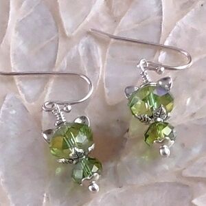 New Sterling Silver And Crystal Earrings.
